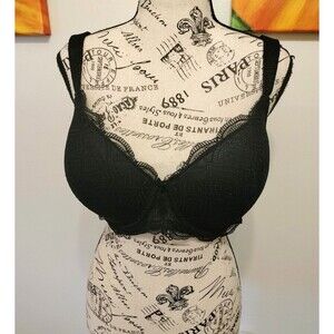 NWOT! Delta Burke Black Lace Underwire Bra Style 4512-120 Size 40D